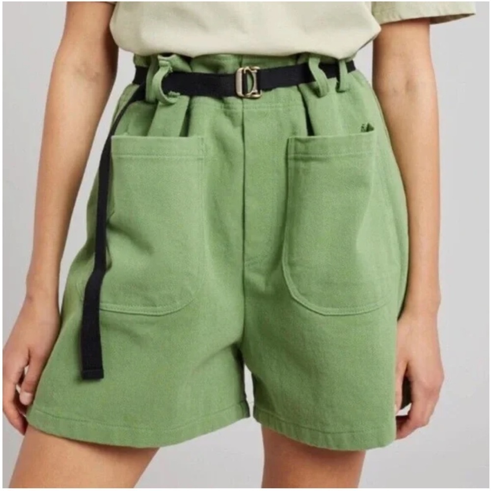 The Frankie Shop High Waist Green Shorts with Adjustable Belt. Size M